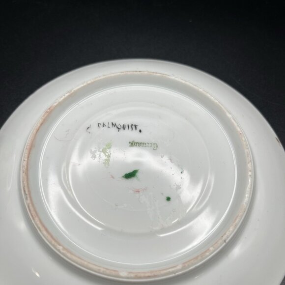 Antique Hand Painted Japan Teacup & Germany Porcelain Saucer Mismatched Art Deco - Picture 5 of 7